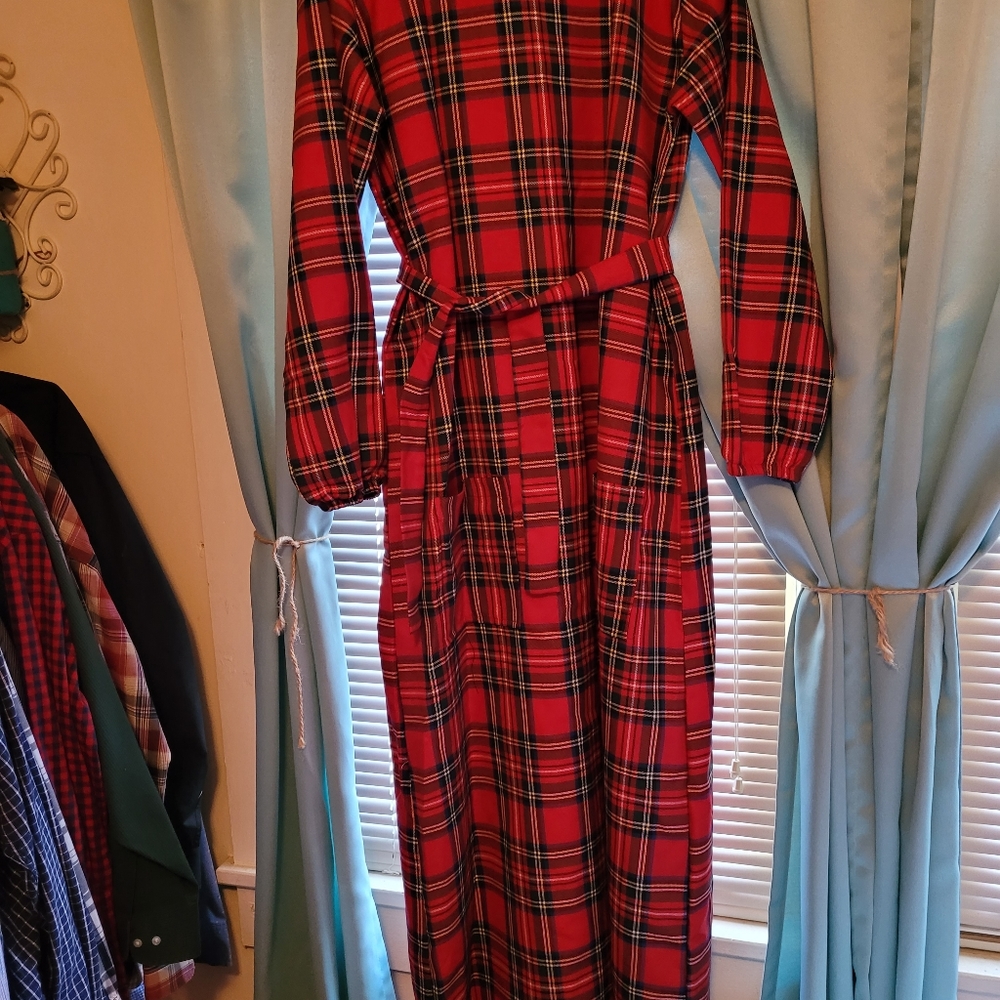 Red plaid dress